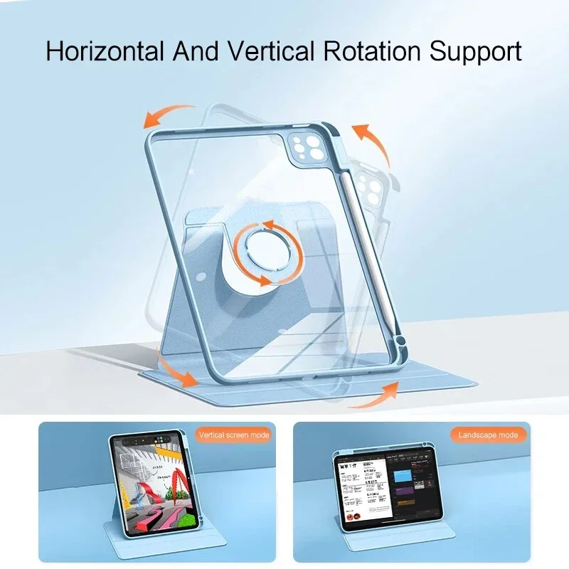 360° Rotating Tablet Case for Samsung Galaxy S11 S10 S9 Ultra 14.6" S8 S7 FE A9 A11 Plus S6 Lite 8.7" Flip Cover with Pen Holder 2
