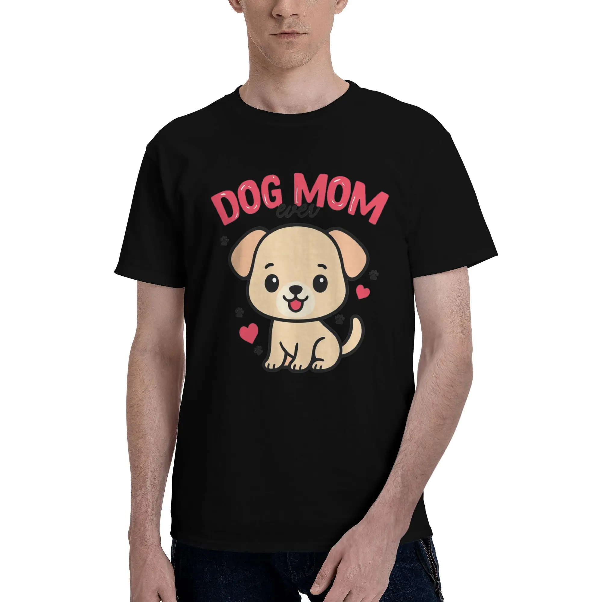 

Beautiful fluffy dog ​​for pet mom 100% Cotton T-Shirt Men's Fashion T Shirts Men Round Neck Short Sleeve S-6XL