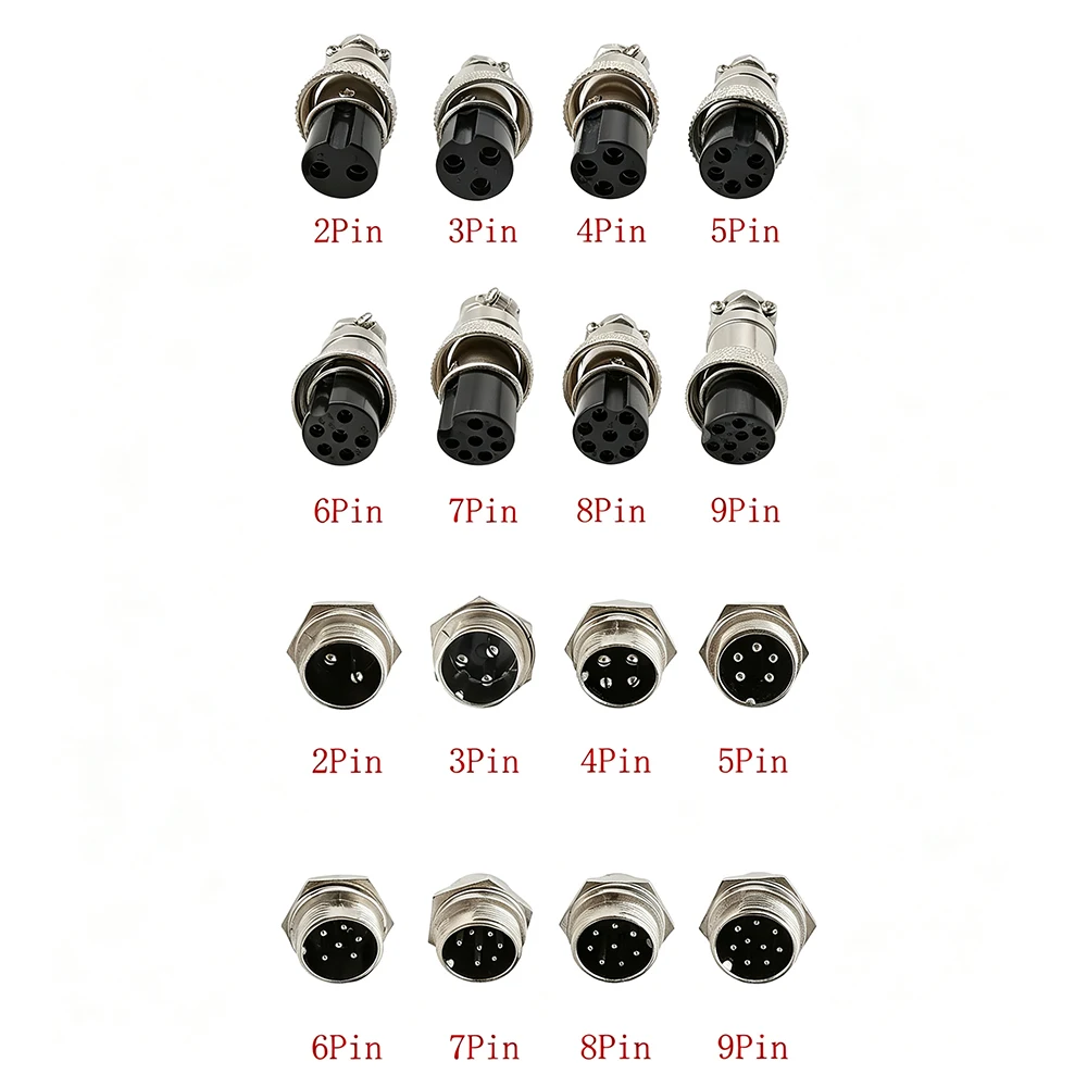 1Pair GX12 GX16 GX20 2/3/4/5/6/7/8/9Pin Aviation Connector Circular Docking Male Female Plug Panel Mount