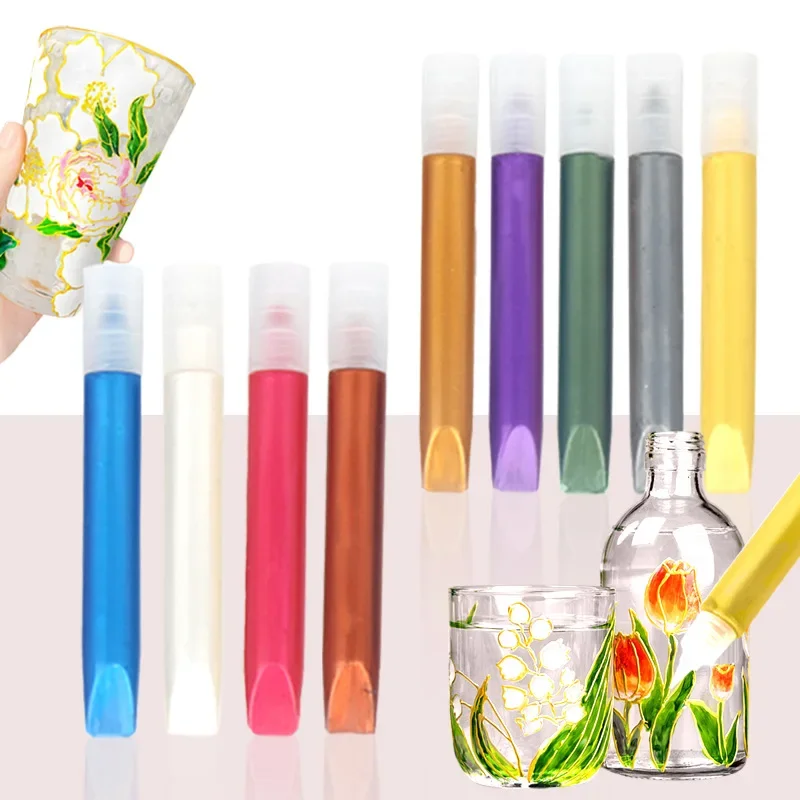 10ml/ Pearlescent Color Acrylic Pigment 3d Stereoscopic Painting Pen DIY Glass/ceramic Crafts Painting Border Waterproof Pigment