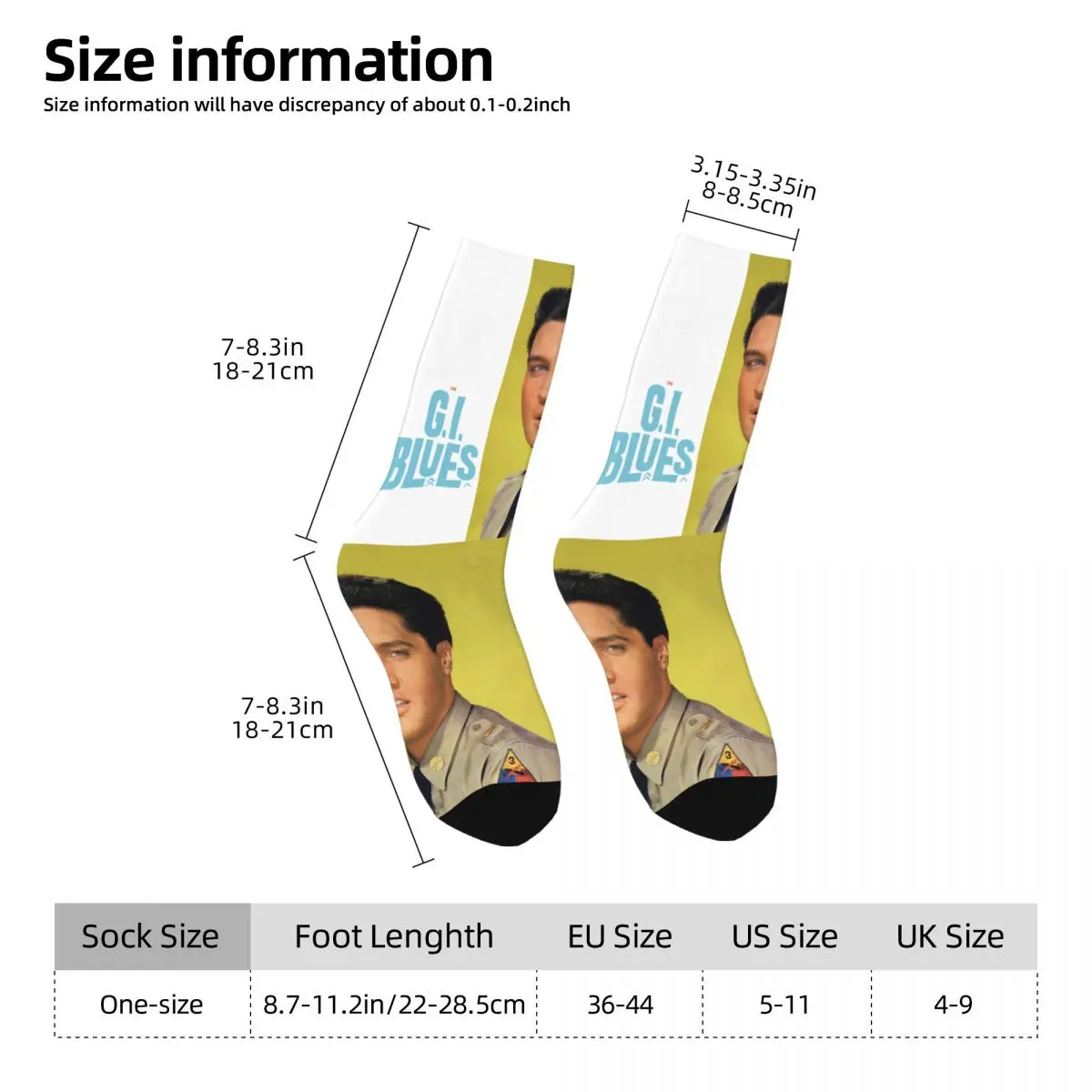 Funny Crazy Sock for Men Music Fun Hip Hop Harajuku E-Elvis Singer Presley Happy Quality Pattern Printed Boys Crew compression