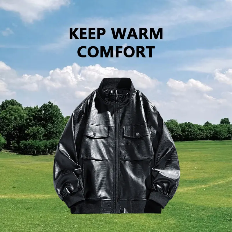 

2025 New Men's Leather Jacket Spring and Autumn Men's Leather Jacket