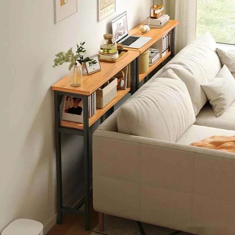 Modern Sofa Gap Table Narrow Side Table Multi-functional Living Room Tea Table Bedside Storage System Space-Saving Coffee Table