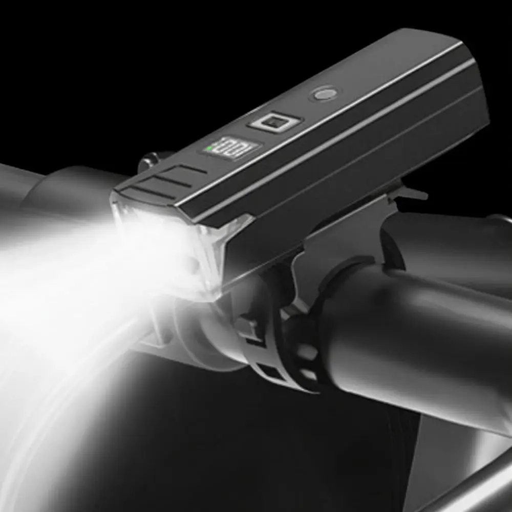 High Brightness Bike Headlight Intelligent Sensor Led Torch Type C Charging Digital Display Cycling Lamp Accessory
