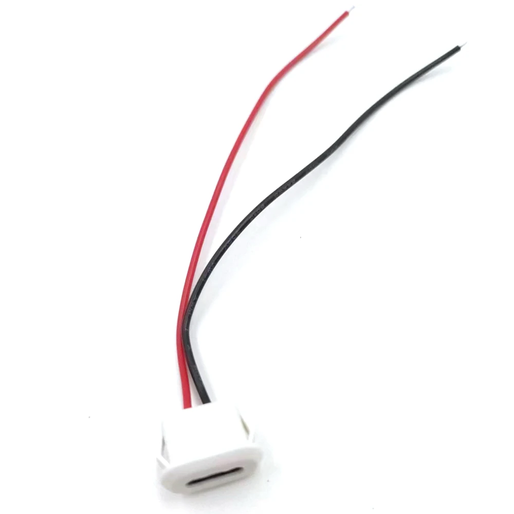 Connettore USB impermeabile di tipo C da 1/5 pezzi presa femmina a tensione diretta con cavo presa femmina porta di ricarica con cavo a saldare fai da te