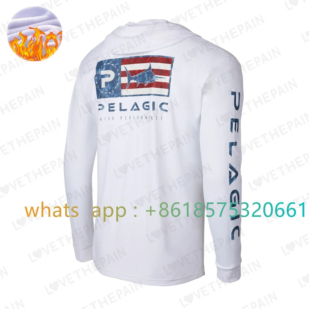 

Pelagic Hoodie Fishing Shirts Adults/Child Long Sleeve Quick Dry Sweatshirt Winter Fleece Breathable Jersey UV Fishing Clothing