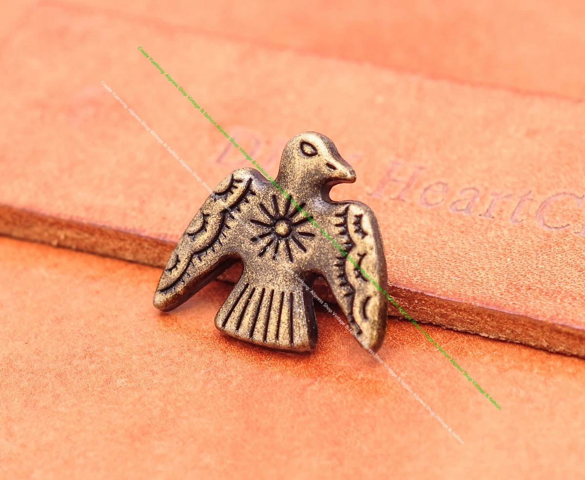 20 Stück 24*21mm Vintage Silber Original Ethno Südost Indische Kunst Sonne Donner Vögel Lederhandwerk Gürtel Schmuck Concho Screwback – Detail 11