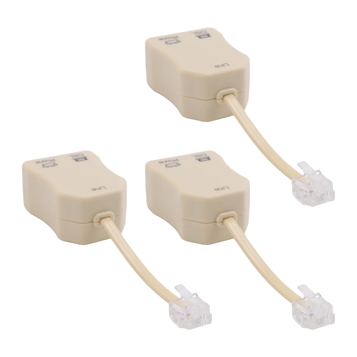 Practical-3Pcs DSL Filter Splitter für Telefon Linie Telefon Jack Splitter In-Line DSL Filter Telefon Modem ADSL Splitter filter