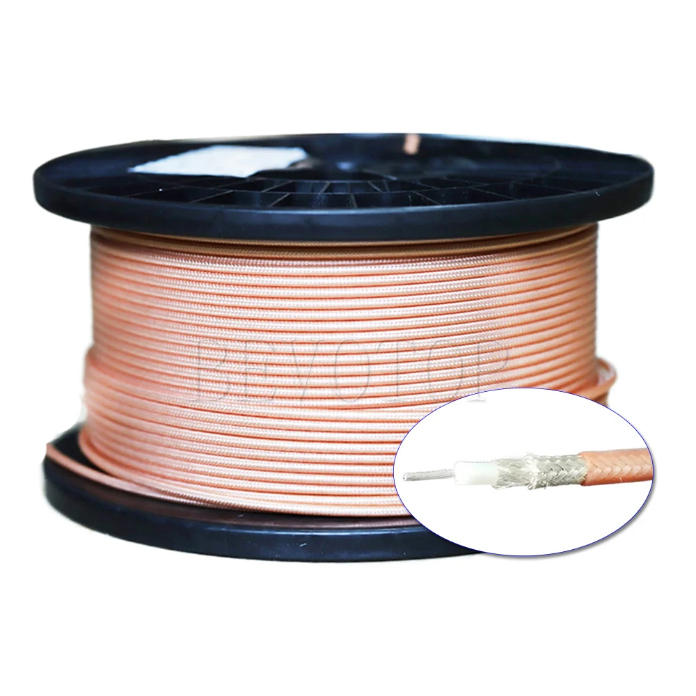 Brown RG400 Silver-plated Copper Double Shielded Cable RG-400 High Quality Low Loss 50-3 RF Coaxial Cable Jumper Wire Cord