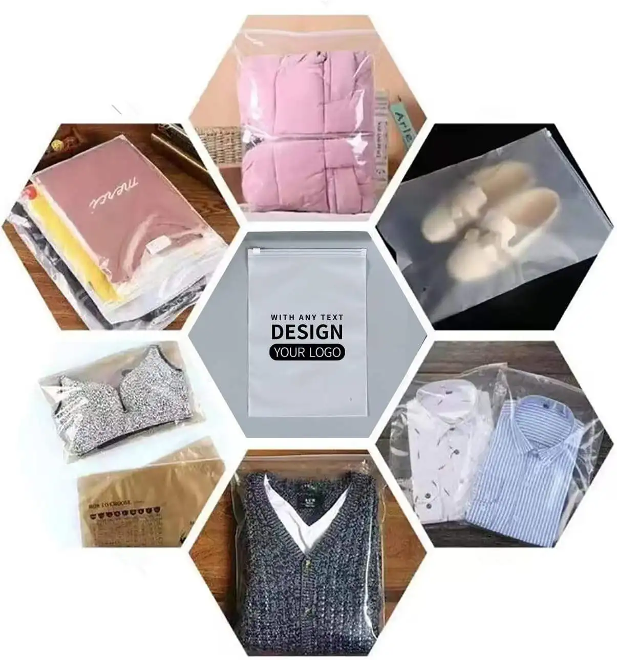 Custom logo Printing Matte Apparel Zipper Shipping Bag Biodegradable Zip Lock Bags for Clothing Packaging Swimwear Garment Shirt