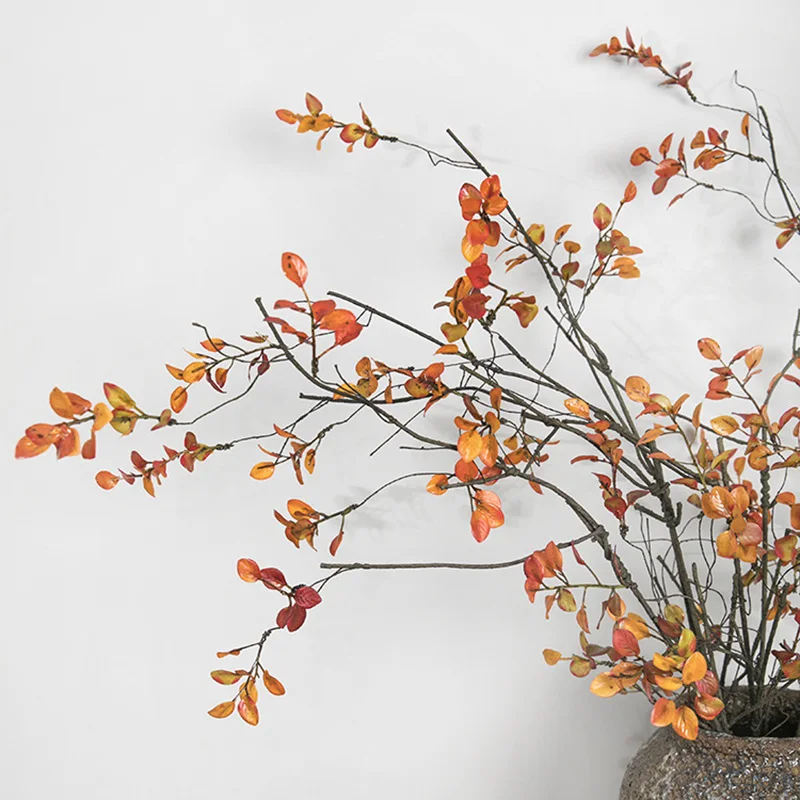 110cm Single Feel Herbst blatt Pflanzens trauß künstliche Blumen Kunststoff boden Hochzeits arrangement verwelkte Rattan Dekoration