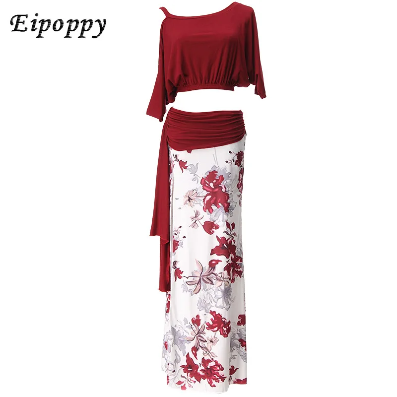 زي الرقص الشرقي للإناث ، مثير طباعة الأزهار ، ممارسة الشق ، الأداء ، بدلة الرقص الشرقي ، الخريف ، الشتاء