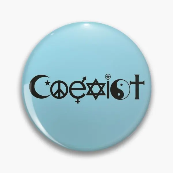 Coexist  Soft Button Pin Gift Lapel Pin Badge Funny Fashion Lover Collar Cartoon Clothes Hat Cute Women Brooch Decor Creative