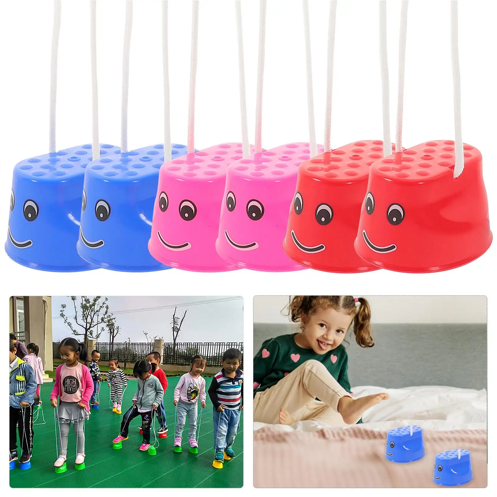5 Pairs Toy Set Stilt Shoes Toddler Outdoor Toys Kids Balancing Plastic Sports Stilts Plaything