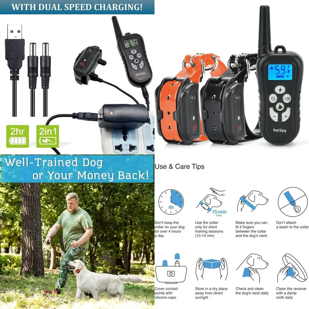 

Long-Range Waterproof Remote Dog Trainer for Medium to Large Dogs with Vibration, Shock, and Beep Functions