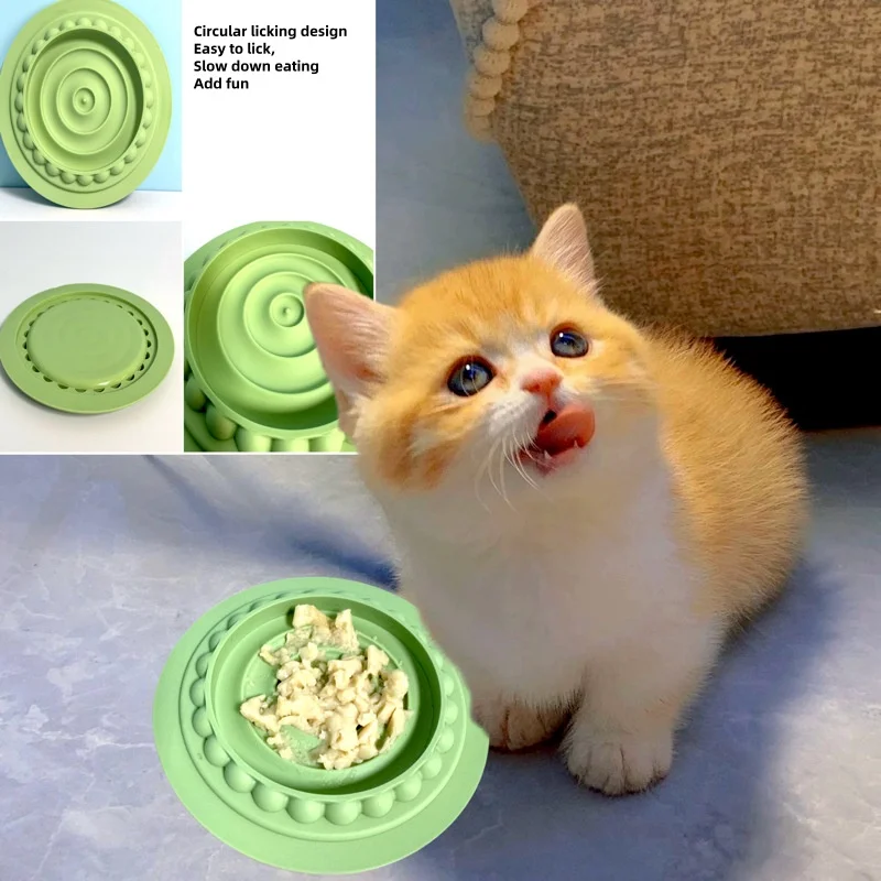 Katzen rutschen und Dosen Slow Food Teller Matten Katze Slow Food Matten Haustier Liquid Food Schalen Katze Slips Platte Slow Food Teller Katze Kits