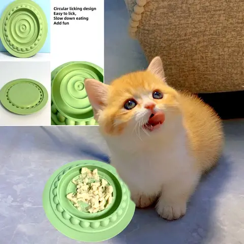 고양이 슬립 및 캔 슬로우 푸드 플레이트 매트, 고양이 슬로우 푸드 매트, 애완동물 액체 식품 그릇, 고양이 슬립 플레이트, 슬로우 푸드 플레이트, 고양이 키트
