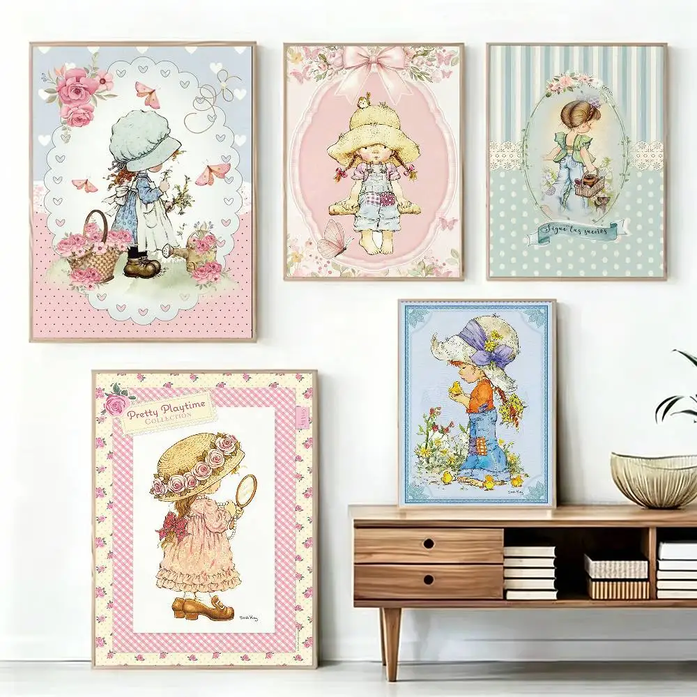 

S-Sarah K-Kay Vintage Country Girl Poster Waterproof Wall Art Sticker For Bar Living Room Vintage Decor High Quality Print Gift