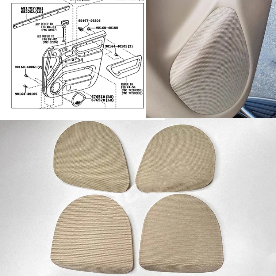 

1 шт., крышка дверного громкоговорителя, крышка, гриль, решетка громкоговорителя, звуковая маска, автомобильные аксессуары для Toyota Land Cruiser LC100 2002-2007