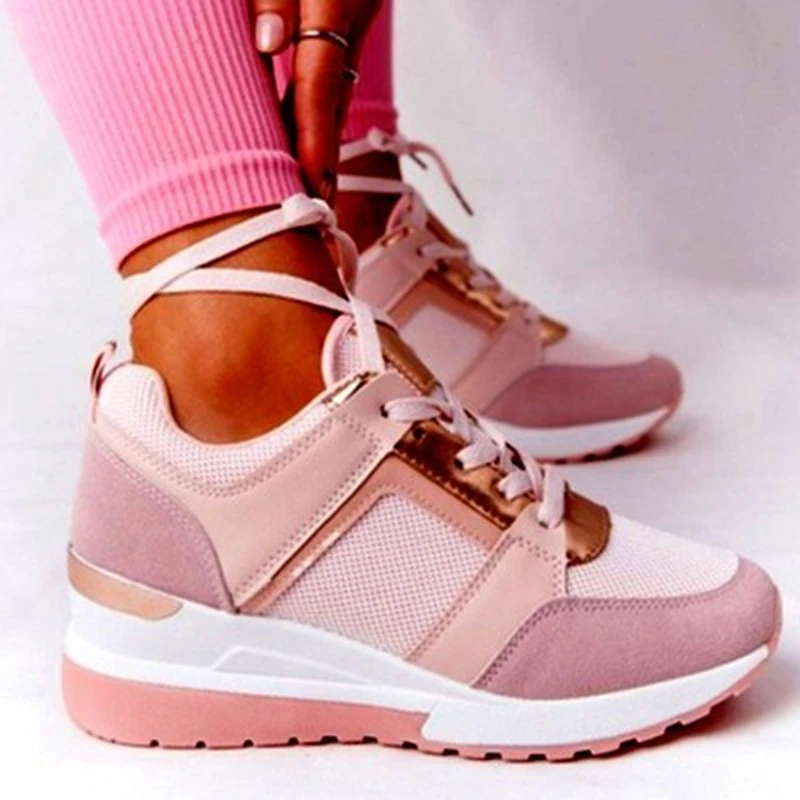 2023Sports Casual Shoes Summer New Thick Bottom Wedge Casual Shoes Strap Mesh Women Fashion Sneakers Women  Platform Basketball