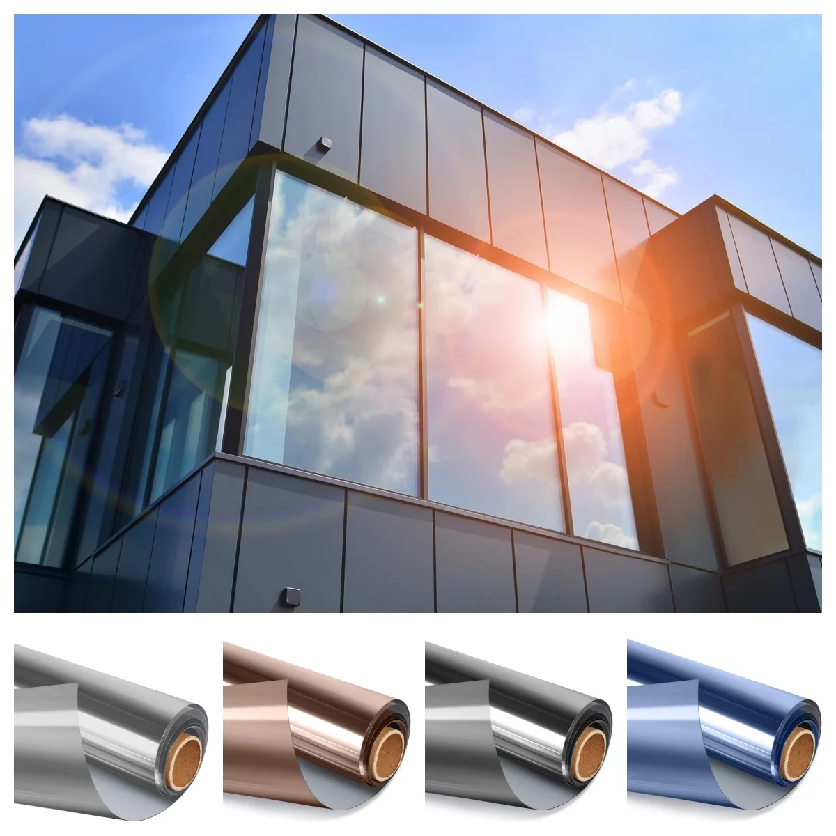 One Way Privacy Window Film Static Cling Daytime Mirror Reflective UV Sun Blocking Heat Control Window Tint for Home Office