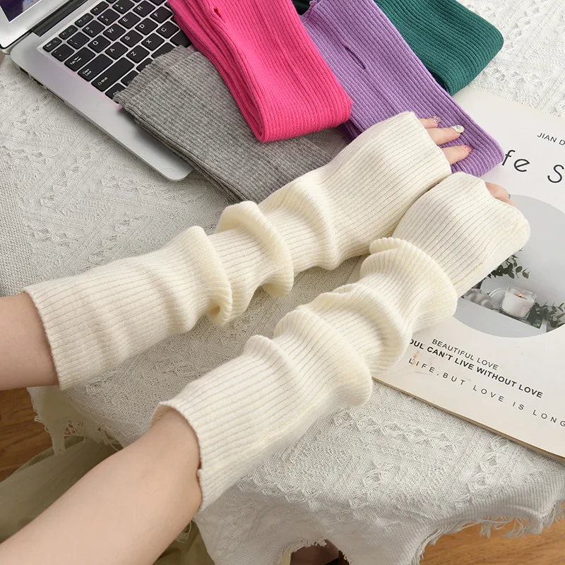 Autumn Gloves Winter Long Sleeve Women Arm Warmers Elastic Nightclub Travel Knit Lady Warm Patry Arm Cover Shopping