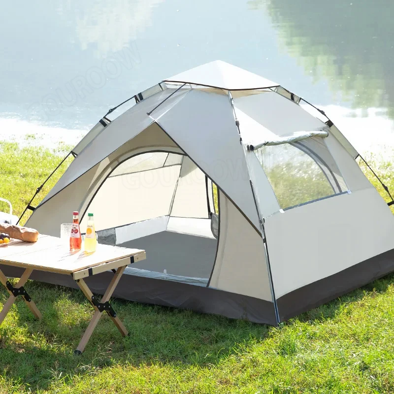 2-3 Person Tent Camping Folding Outdoor Fully Automatic Speed Open Rain Proof Sunscreen Wilderness Camping Portable Equipment