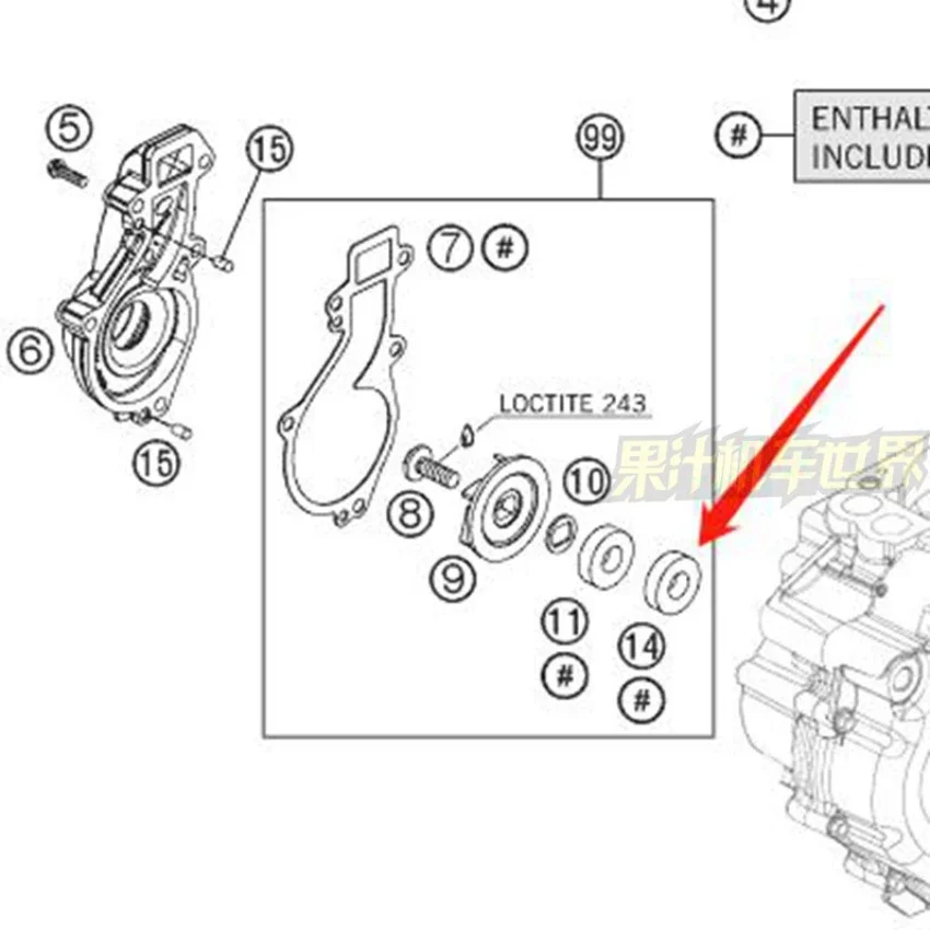 For 250SXF 450 500 Water Seal 690 ANDREW Water Pump Oil Seal 0760123073