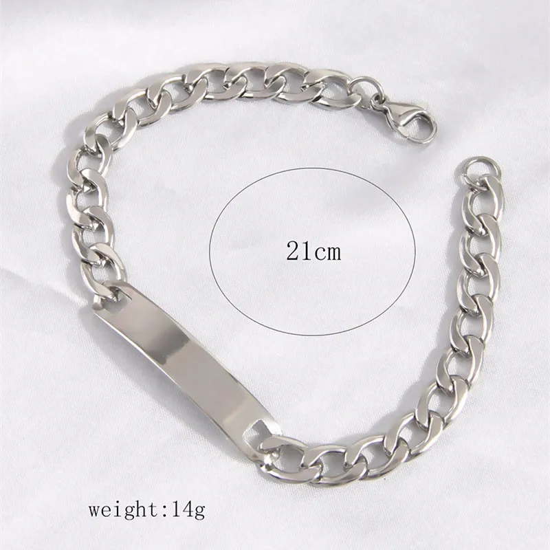 Fashion Hip Hop Stainless Steel Bracelet For Men Women Gold Silver Color Simple Style Unisex Couple Bracelet Jewelry