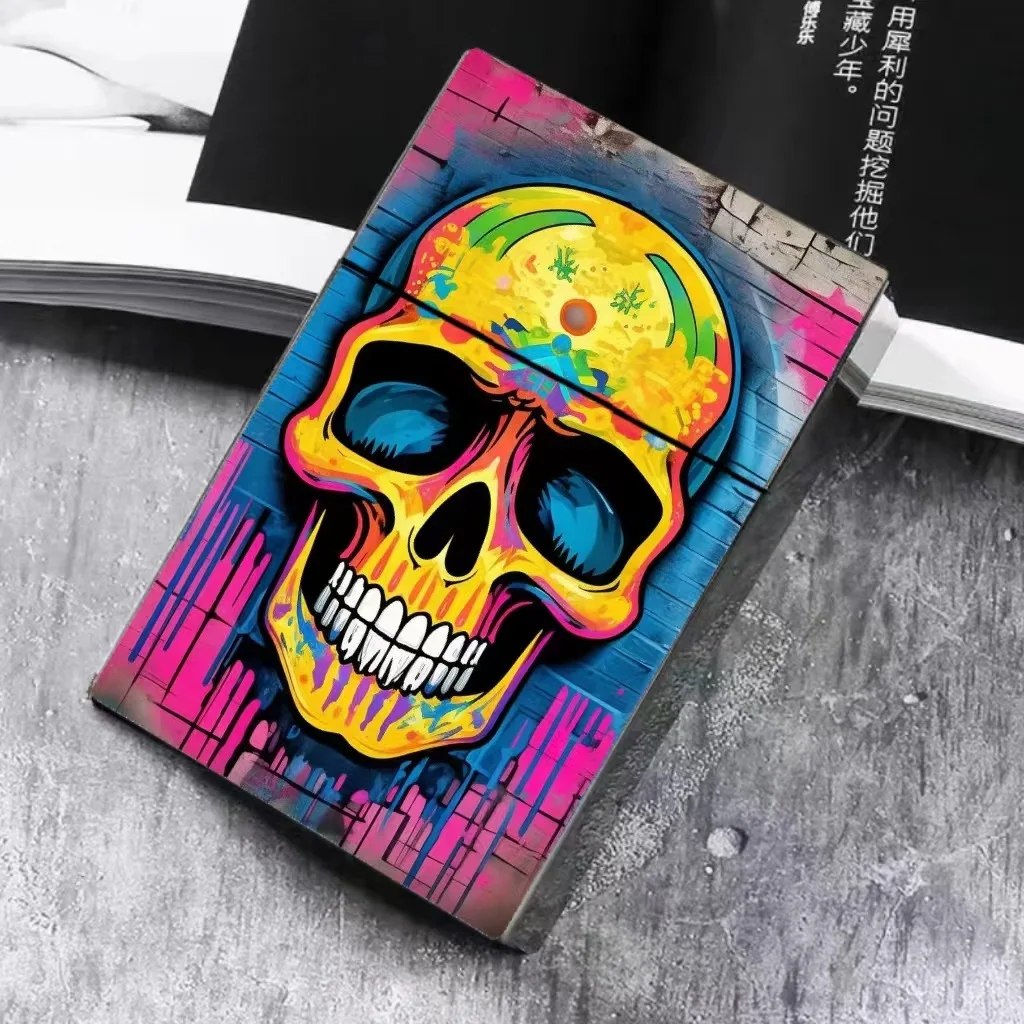 

Halloween Skull Cigarette Case 20Pcs, Crushproof Waterproof Portable Tobacco Box for Thick Cigarettes, Novelty Party Gift