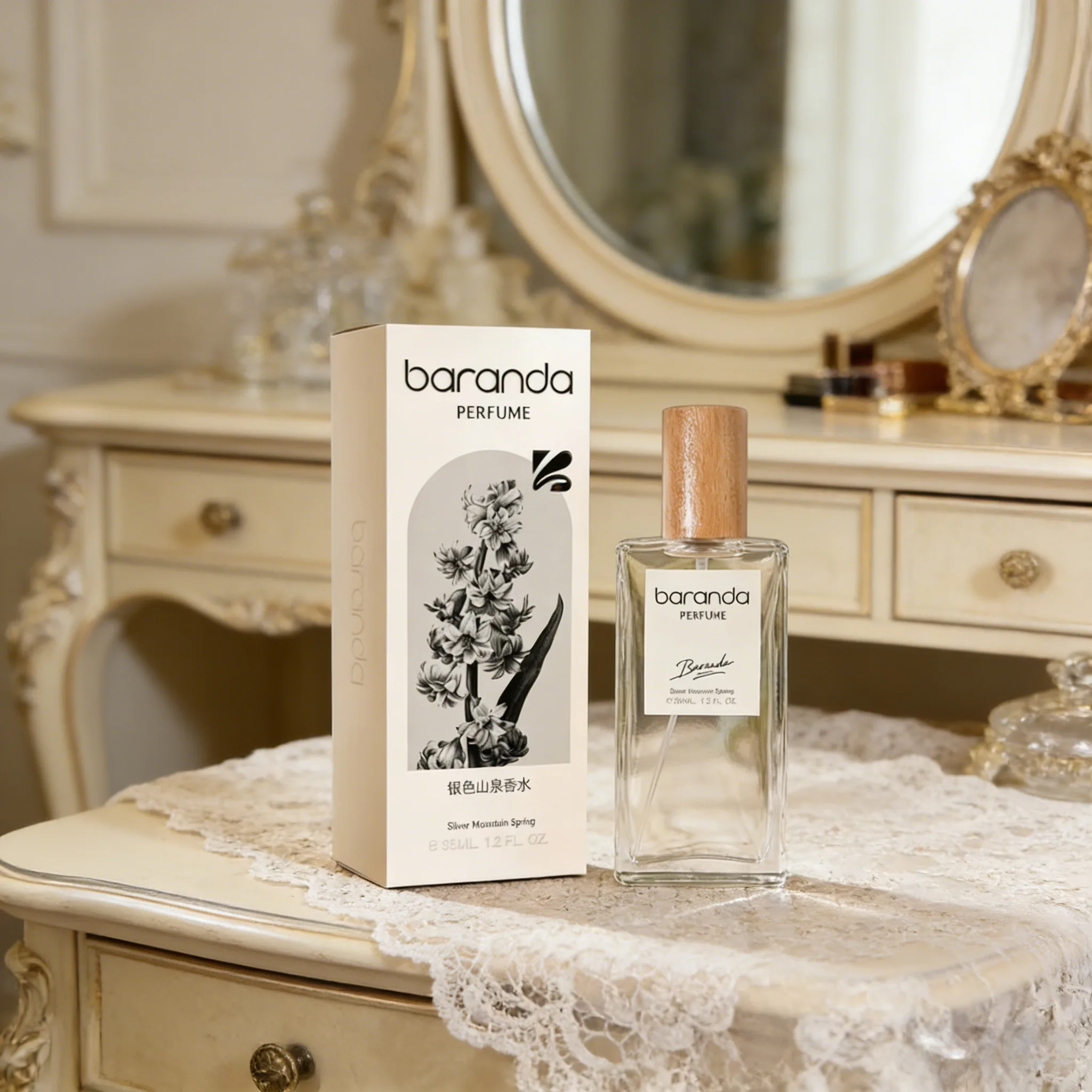 

Elegant 35ml Unisex Silver Spring Fragrance Long Lasting Light Fresh Pure Soft Airy Clean Minimal Luxury Scent