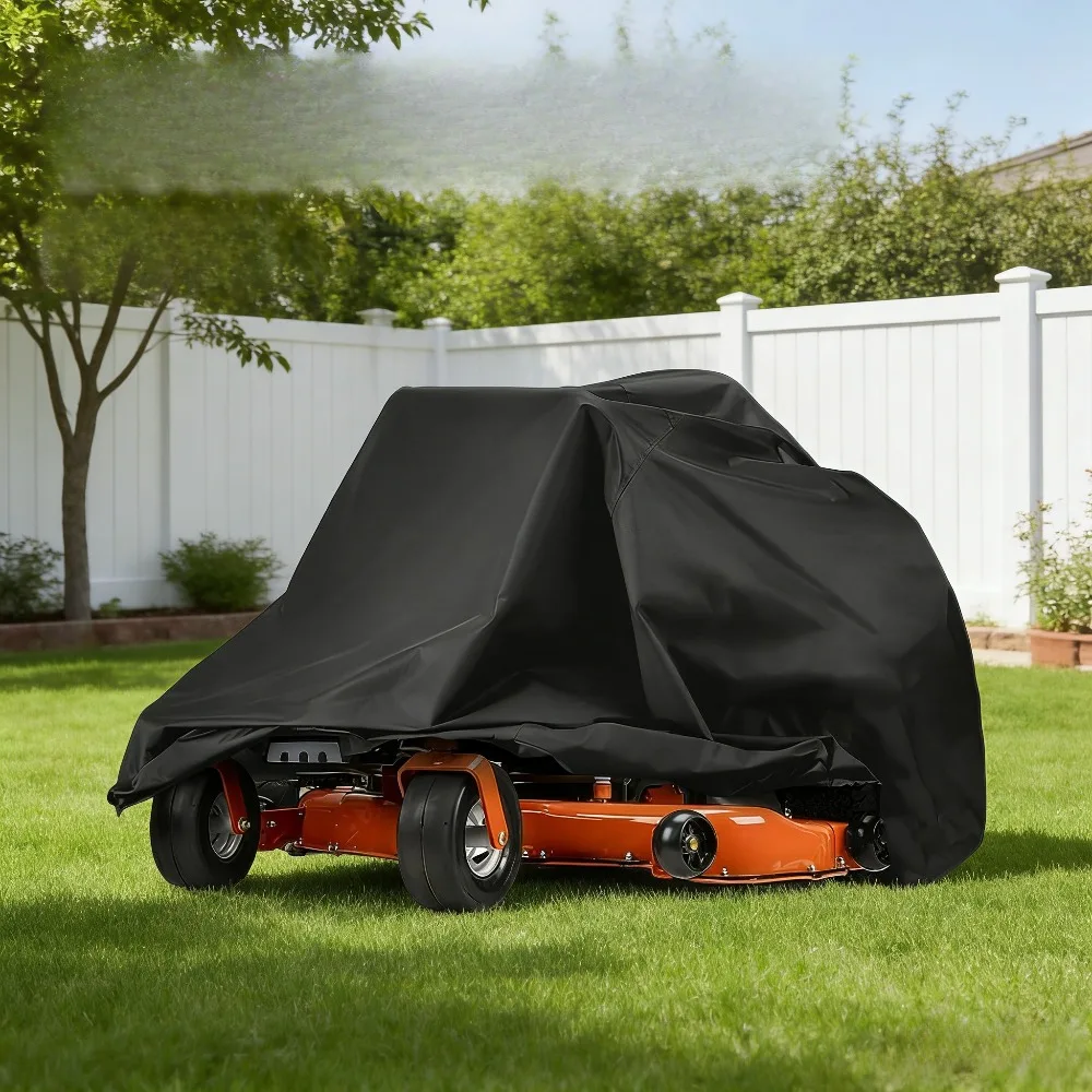 

Outdoor Riding Lawn Mower Cover 210D Oxford Fabric Black Dustproof Waterproof Sunproof Protector