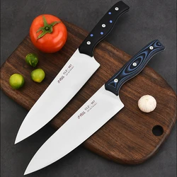 8.5 Inch Gyutou Knife G10 Handle Chefs Cleaver Sashimi Slicing Sushi Fish Powder Steel Blade Kitchen Knives Cooking Tools Messer