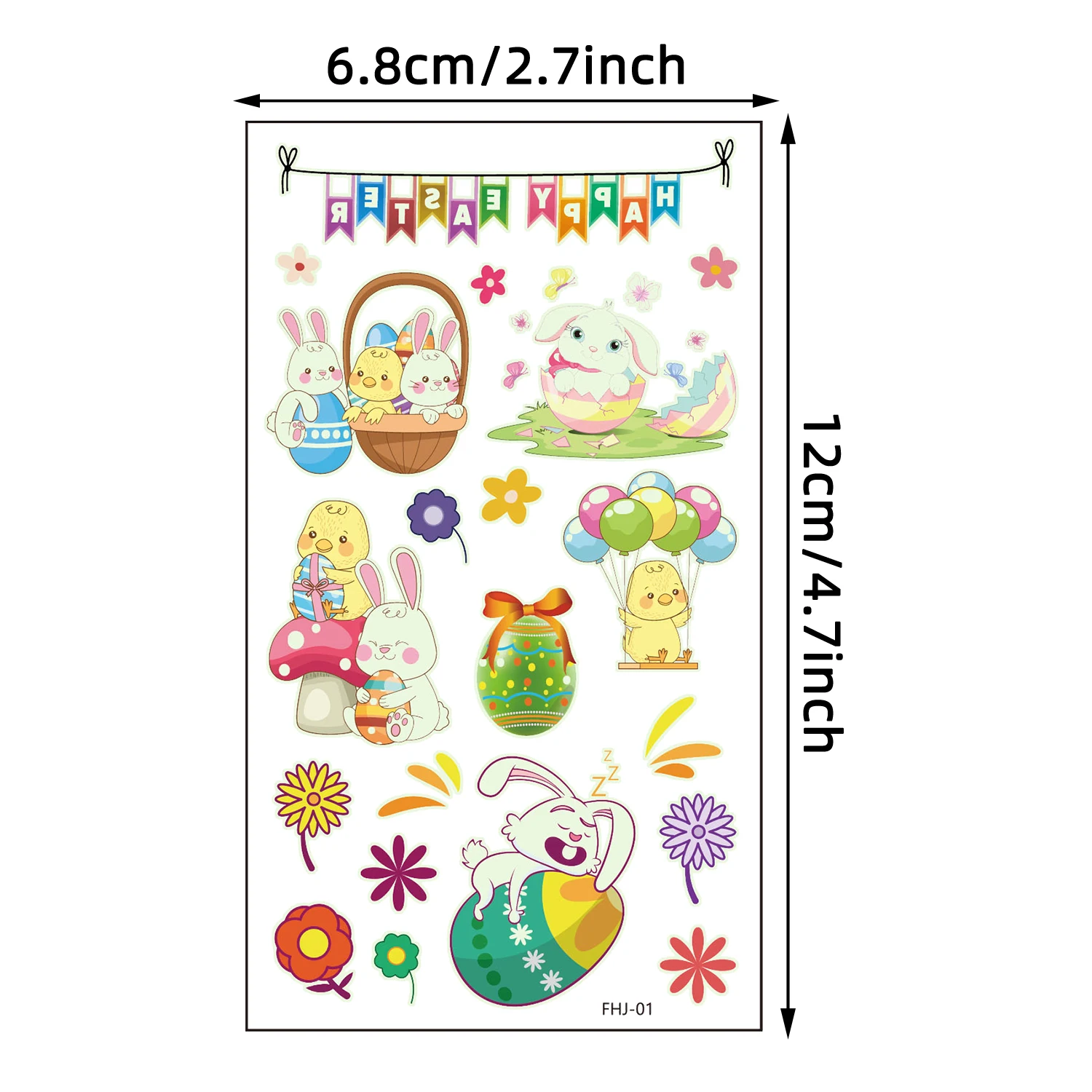 ملصقات وشم مؤقتة مضيئة بنمط رسوم كرتونية لعيد الفصح ، زينة تتوهج في الظلام ، هدية عيد الفصح ، 10 من الأنماط من من من من الخارج #4