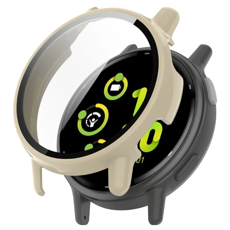 1pc Film kaca Tempered + Case Pelindung layar cakupan penuh penutup antigores Shell Watch Housing untuk Vivoactive 5 Active 5