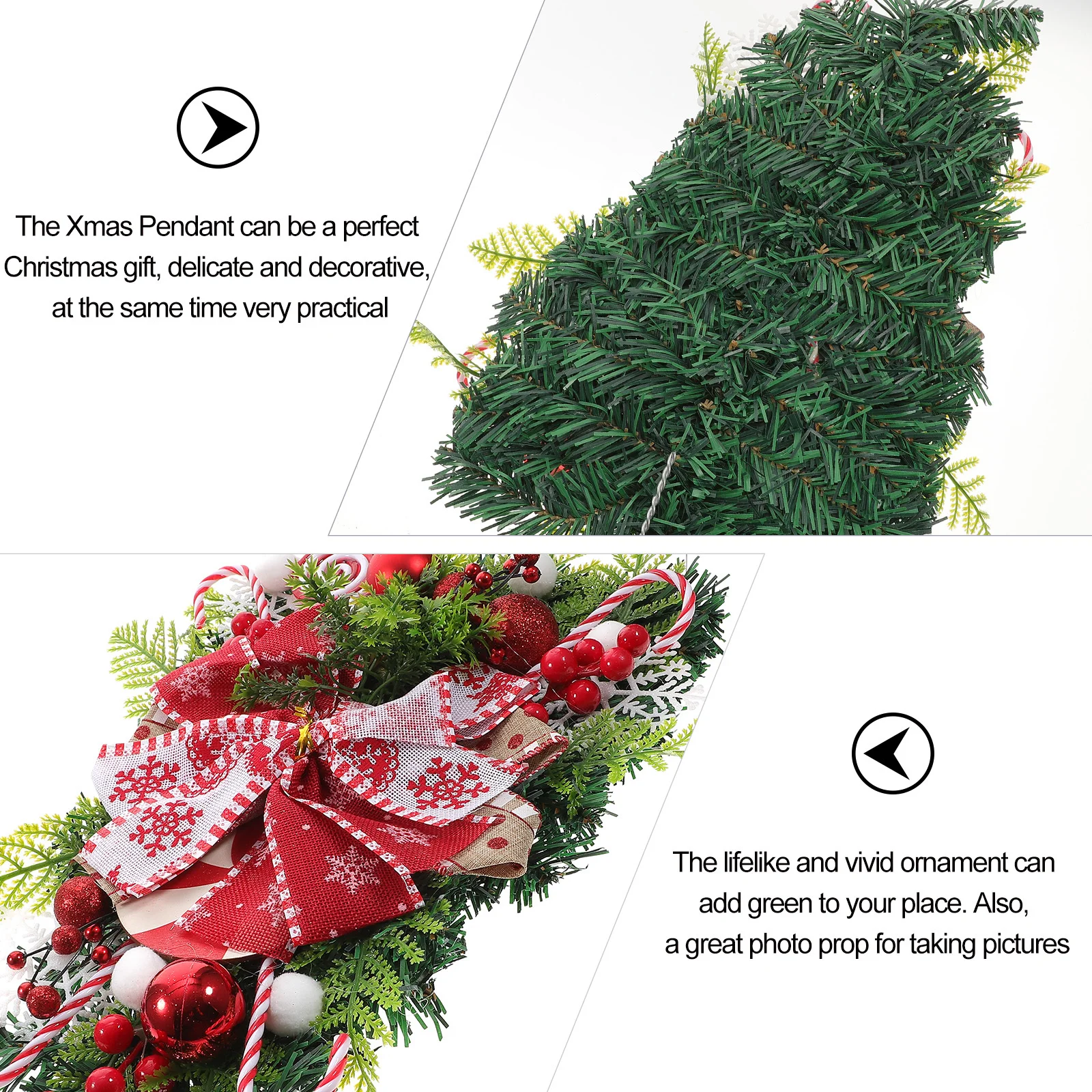 

Christmas Candy Hanging Pendant Xmas Tree Decoration Warm Xmas Ornament for Door Window Stair Rail Centerpiece