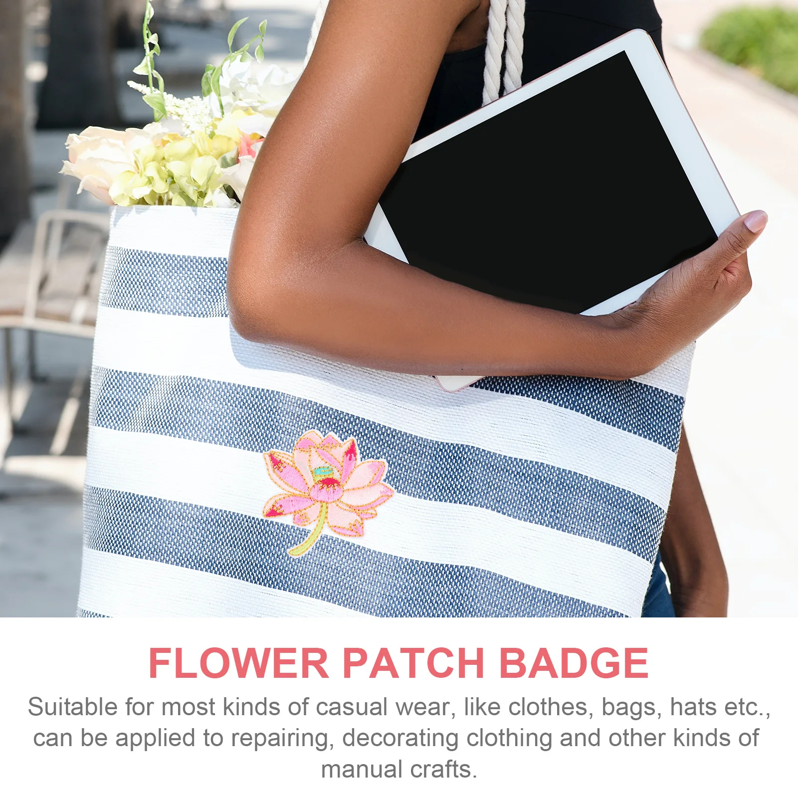 

10 Pcs Embroidered Lotus Patch for Sewing Patches Decorative Floral on Embroidery Clothing Clothes Flower Shoe Bag Child