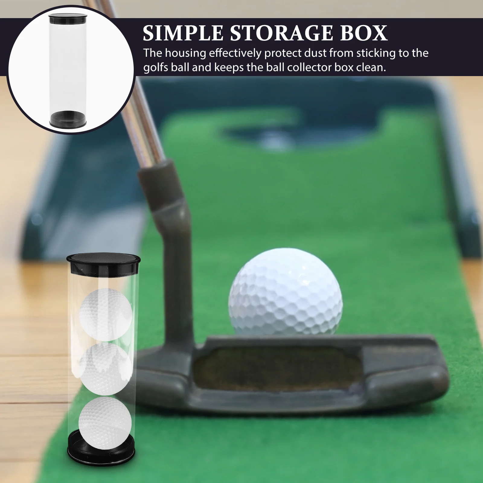 Golf Tube Balls Pop Display Case Golfs Organizers Clear Tubes with Caps Portable Plastic Showcase Man