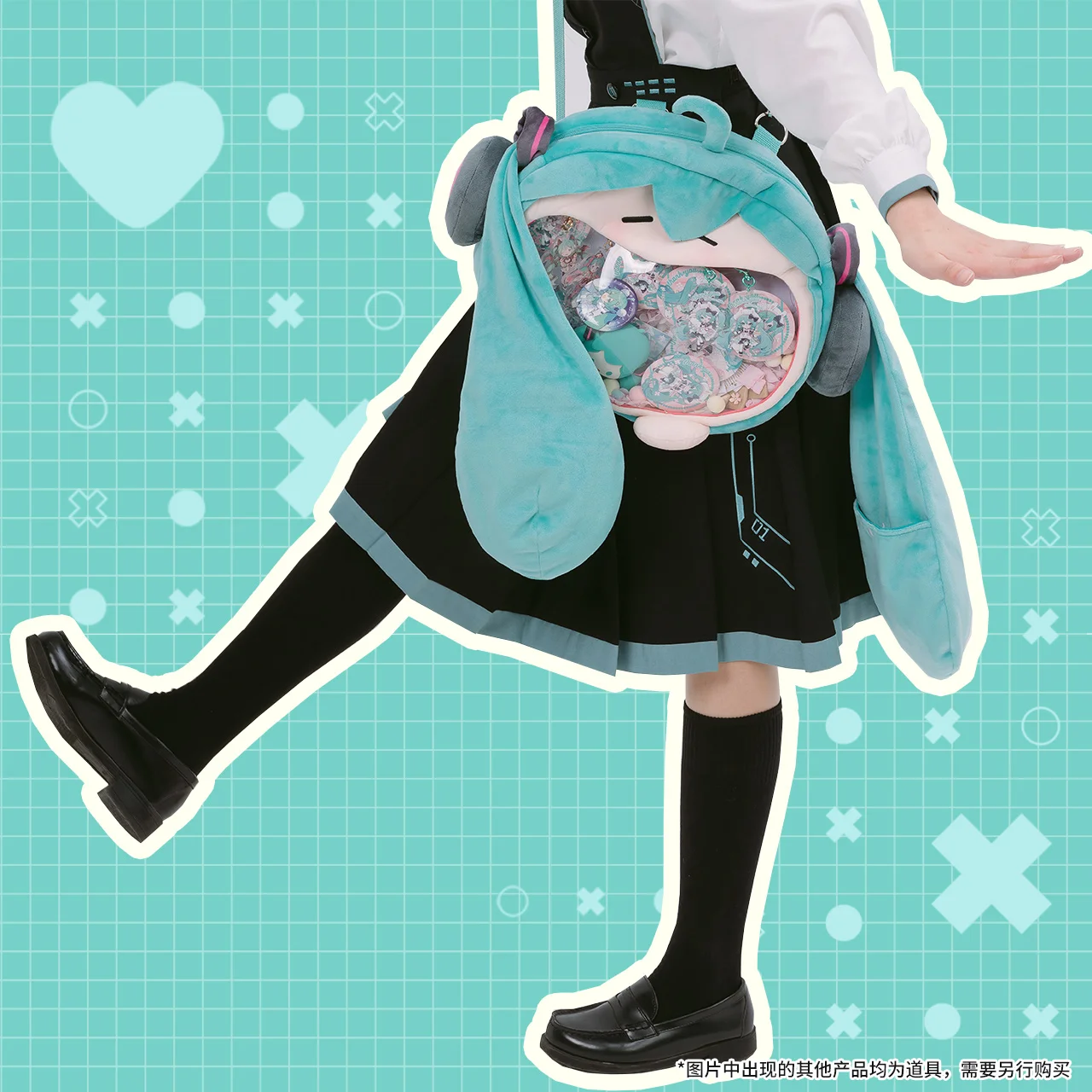 Official Anime Miku Itabag Women Backpack Vocaloid Cosplay Ita Bag Men Shoulder Crossbody Bags Plush DIY Bag Velvet School bag