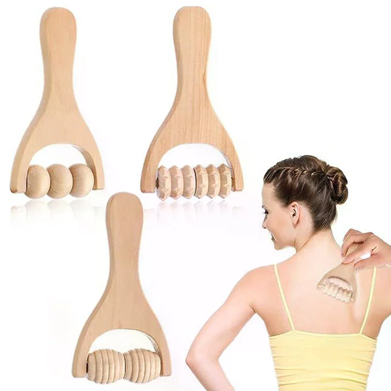 

Wooden Roller Massager Therapy Body Massager Face Shoulder Neck Hand Push Rolling Massager Body Soothing Relaxing Massage Tools
