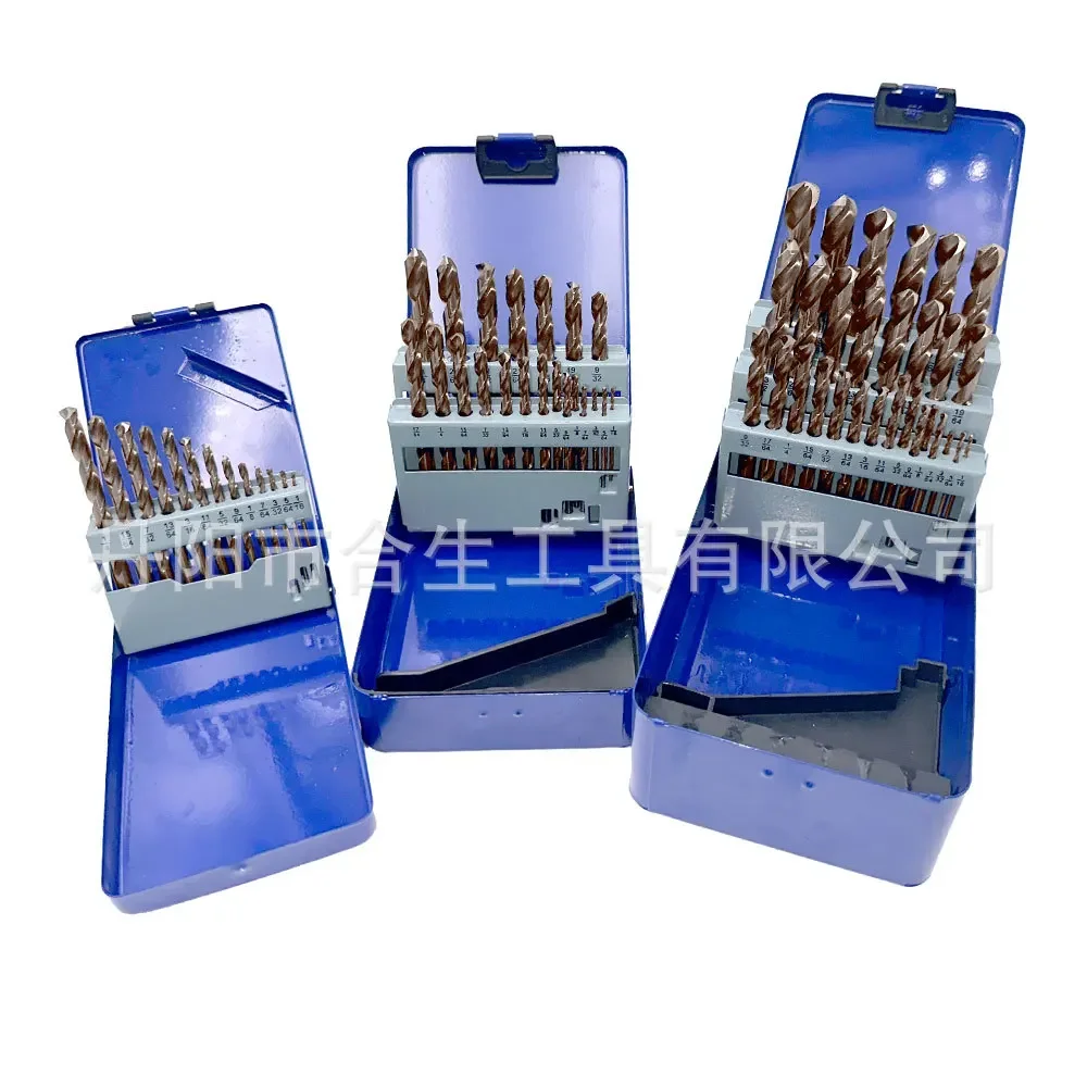 

M35-дюймовое кобальтовое полностью шлифованное джутовое спиральное сверло 13 21 29 шт., набор спиральных сверл с открытыми отверстиями из нержавеющей стали, инструменты