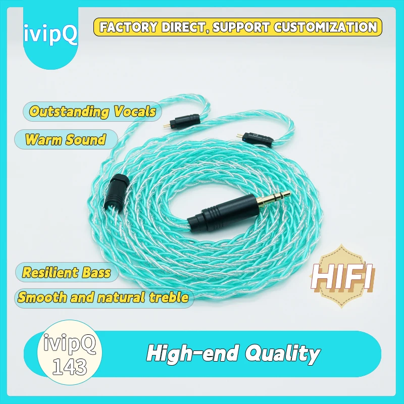 ivipQ Multi Strand Frozen 7N OCC Liquid Nitrogen Single Crystal Silver Earphone Upgrade Cable MMCX 2Pin 0.78/IE900 HiFi IEM Wire image 6