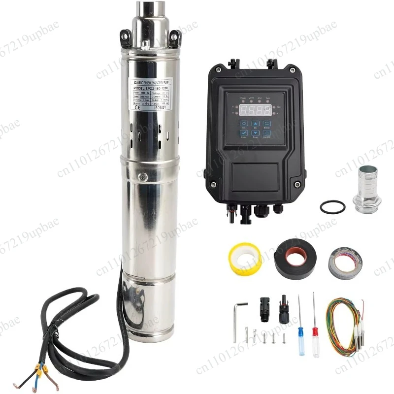 750W 1000W 1200W Solar DC Submersible Deep Well Pump, MPPT Controller & Liquid Level Sensor, Max Flow 2T/Hour