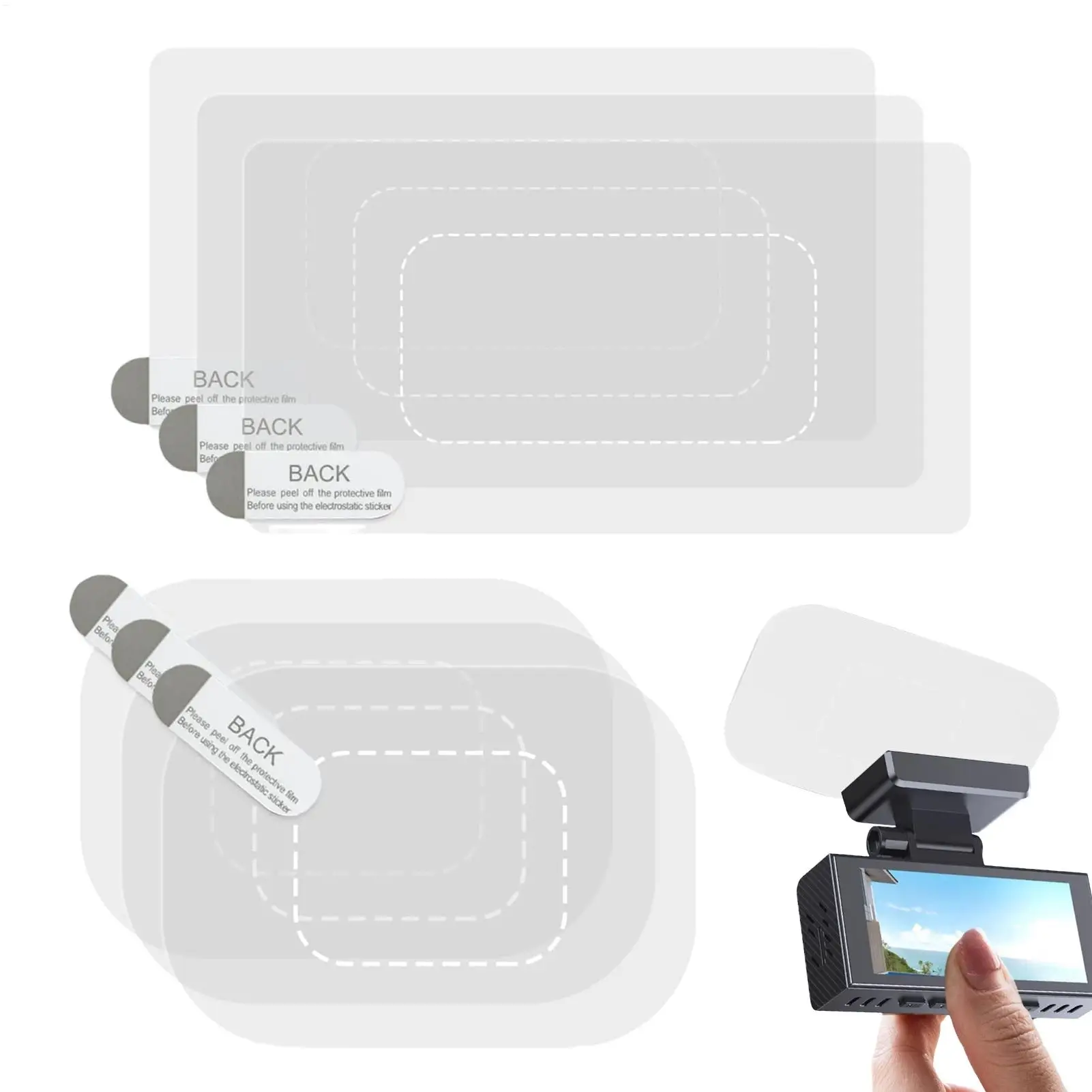 

Dashcam Windshield Sticker Windshield Sticker Electrostatic Stickers For Dash Cam Transparent Windshield Film Screen Sticker 6pc