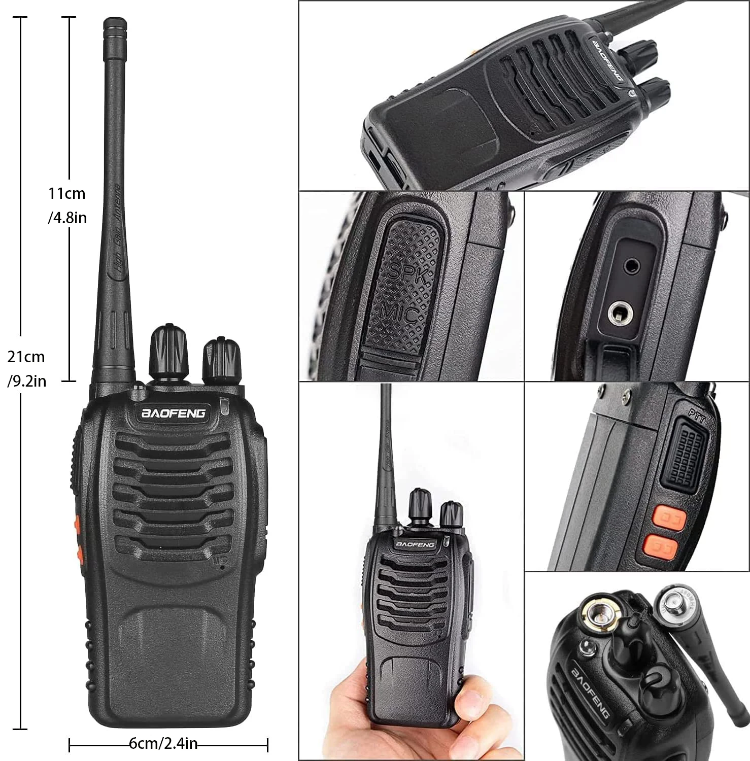 Baofeng BF-888S Walkie Talkie Set (2-Pack) - UHF, Long-Range, Rechargeable Battery, Durable ABS - Idea for Outdoor Activities