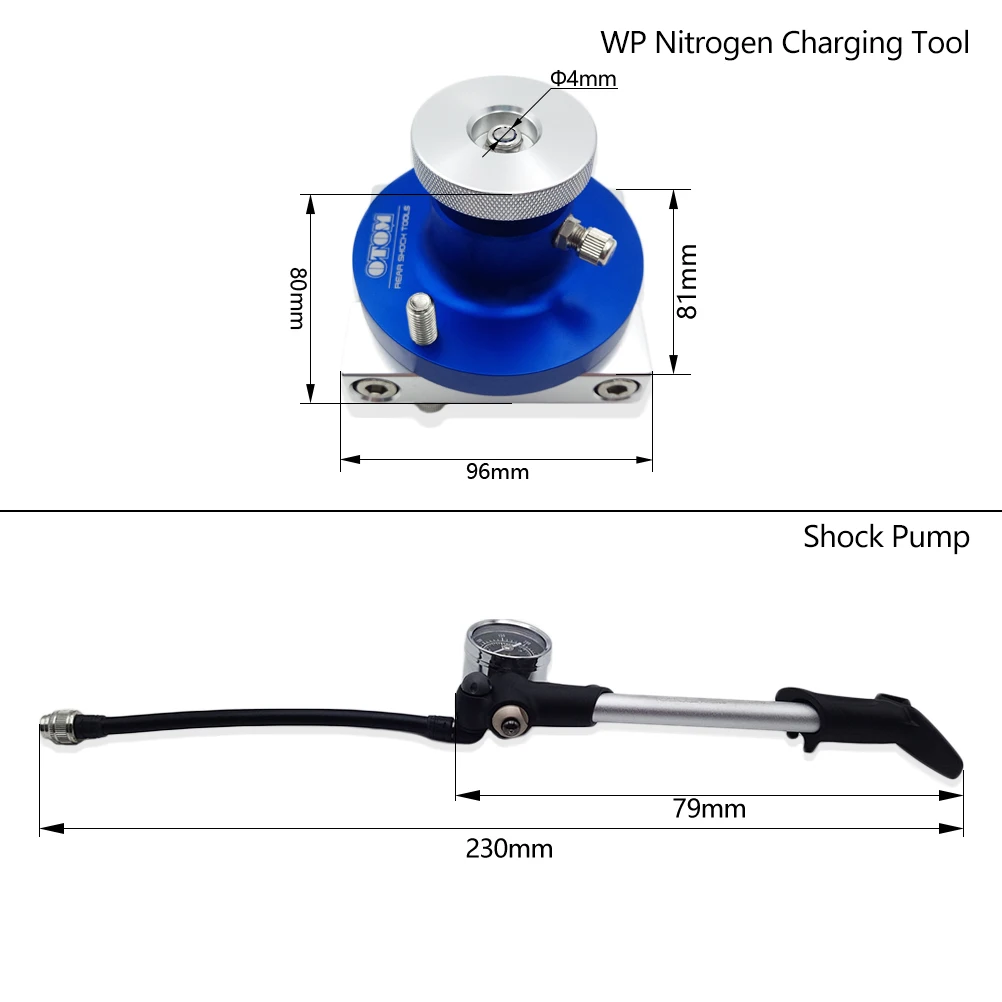 Motorcycle Shock Absorber WP Nitrogen Charging Tool & Foldable 300psi High-pressure Bike Air Pump With Lever Gauge For Fork