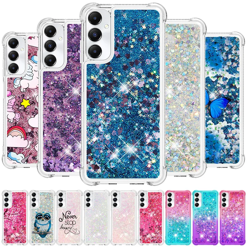 A05S Case on For Funda Samsung Galaxy A05s SM-A057F Cover Glitter Dynamic Liquid Case For Samsung A05S A 05S A05 A15 Phone Case