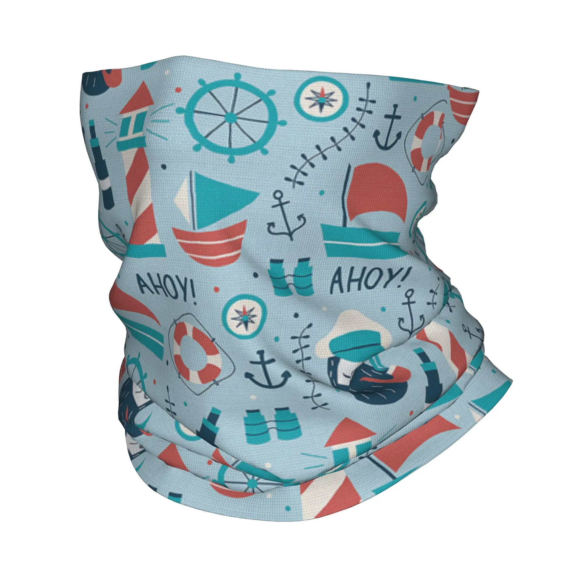 Preppy Nantucket Pattern Bandana Neck Cover Printed Mask Scarf Multifunction Headwear Riding Unisex Adult