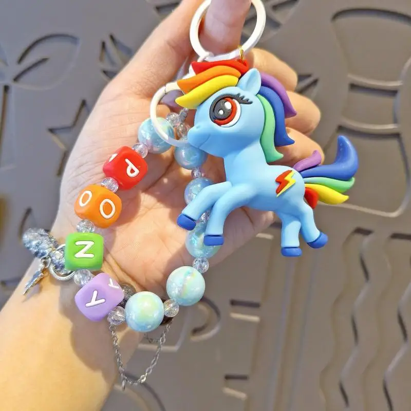 Kawaii My Little Pony ลูกปัดตุ๊กตาน่ารักกระเป๋าจี้โทรศัพท์มือถือจี้พวงกุญแจการ์ตูนของเล่นของขวัญ