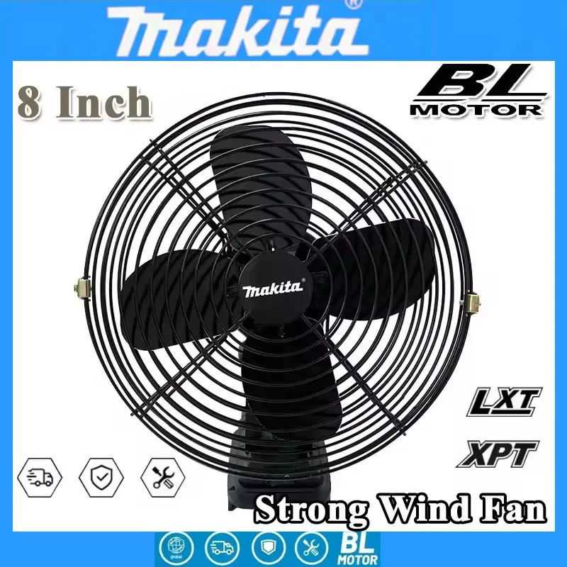 

Вентилятор для кемпинга Makita, 8 дюймов, беспроводной, для рыбалки на открытом воздухе, настольный, портативный, металлический, с мощным потоком воздуха, совместим с аккумуляторами Makita 18В/20В
